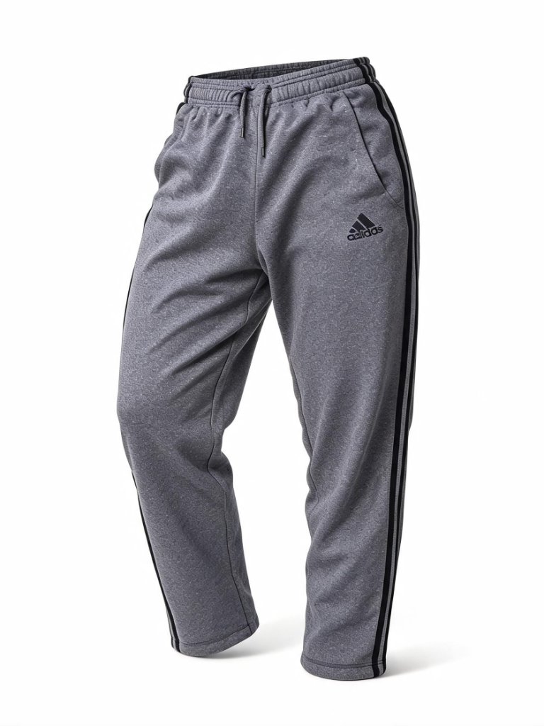 Adidas Climawarm Charcoal Gray Athletic Track Pants With Black Stripes
